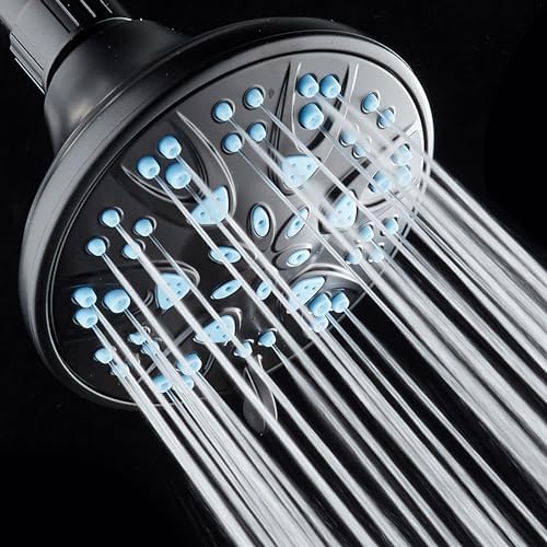 AquaDance Antimicrobial – Anti-Clog High-Pressure 6-Setting Head with Microban Nozzle Protection from Growth of Mold, Mildew & Bacteria for Stronger Shower 4", Aqua Blue Jets – 1.8 GPM - Image 6