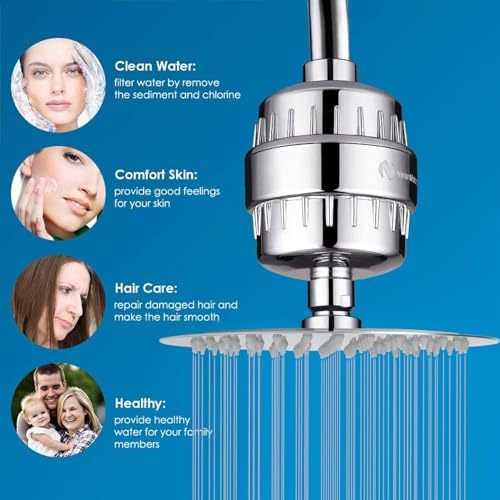 NearMoon Shower Head and 15 Stage Shower Filter Combo, High Pressure Filtered Shower for Hard Water, Improves the Condition of Your Skin, Hair (8 Inch, Chrome) - Image 3
