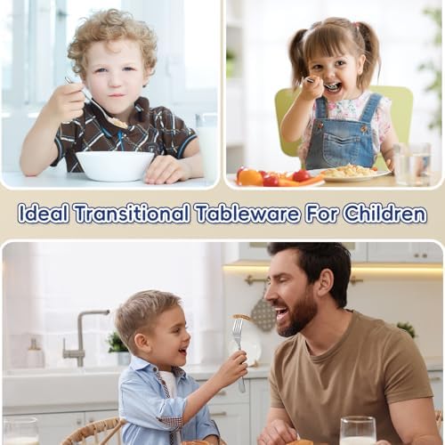 12 Pieces Stainless Steel Toddler Utensils Set - Food Grade Kids Silverware Set Children Safe Small Forks and Spoons Mirror Polished Sturdy and Durable Dishwasher Safe - Image 6