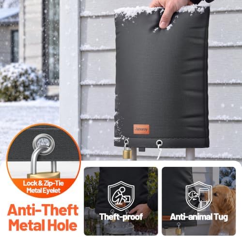 Backflow Preventer Insulation Cover 36" x 24" Pipe Covers for Outside Black - Image 3