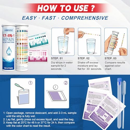 All-New 21 in 1 Drinking Water Testing Kit 123 Strips, Home Tap and Well Water Test Kit,Easy to Test and Read for Hardness, Iron, Lead, Copper, Fluoride,Chlorine - Image 2
