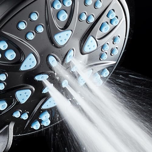 AquaDance Antimicrobial – Anti-Clog High-Pressure 6-Setting Head with Microban Nozzle Protection from Growth of Mold, Mildew & Bacteria for Stronger Shower 4", Aqua Blue Jets – 1.8 GPM - Image 4