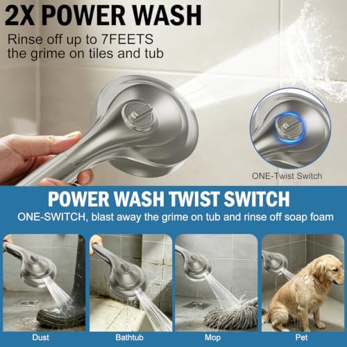 BESAQUO 9 Settings High Pressure Filtered Shower head with Handheld - Image 5