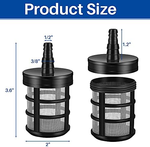 Tondiamo 4 Pieces Household Hose Filter Water Pump Sediment Filter 3/8"1/2" - Image 2