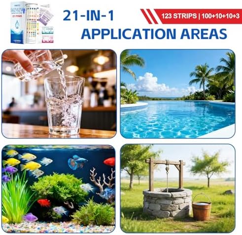 All-New 21 in 1 Drinking Water Testing Kit 123 Strips, Home Tap and Well Water Test Kit,Easy to Test and Read for Hardness, Iron, Lead, Copper, Fluoride,Chlorine - Image 5