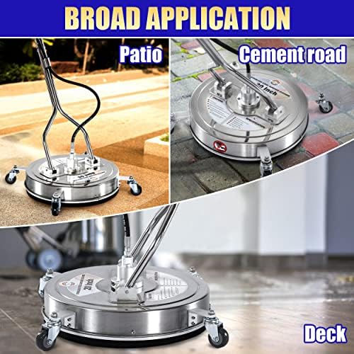 PWACCS 20" Pressure Washer Surface Cleaner with Wheels, Stainless Steel - Image 5