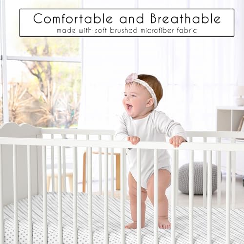 Sweet Jojo Designs Fitted Baby Crib Sheets (Grey Polka Dot) for Girls, Infant Nursery, Toddler Room - Standard Size (Gray & White Dots, for Shabby Chic, Boho, Farmhouse, Watercolor Floral Collection) - Image 2