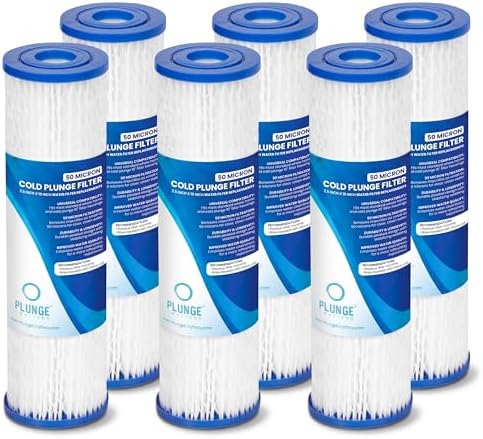 50 Micron Sediment Filter Cartridges for Cold Plunge Bath, 10x2.5" 6 Pack by PlungeCrafters