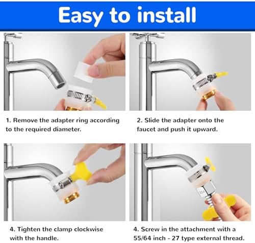 1 Pcs Faucet Hose Adapter, Kitchen Sink Faucet Adapter to Garden Hose Compatible with Multi-Water Filters, with 14-24mm Inner Diameter (0.55-0.94 inches) - Image 2