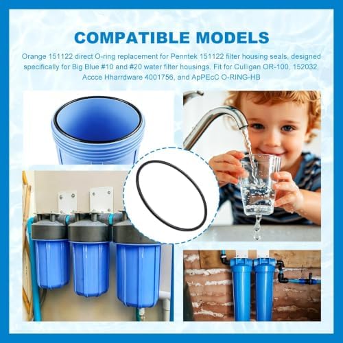 151122 Water Filters O-Rings for Pentek Big Blue Water Filter Housings, Fit for Pentek #10 & #20 Big Blue, APEC HBB-10/HBB-20 (5.5" ID x 5.83" OD x 0.165" Thick) - 3 Pack - Image 6