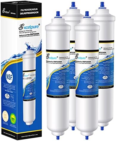 EXCELPURE RWF0300A Inline Water Filter, Replacement for GE® GXRTDR, Samsung DA29-10105J, Whirlpool WHKF-IMTO, IC-100A, 4378411RB, Samsung HAFEX/EXP, For Refrigerator, IceMaker, RVs, Marines, 4PACK by EXCELPURE