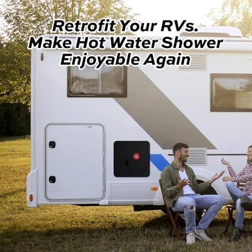 FOGATTI 18" x 18" InstaShower 8 Plus RV Tankless Water Heater Door, Black - Image 5