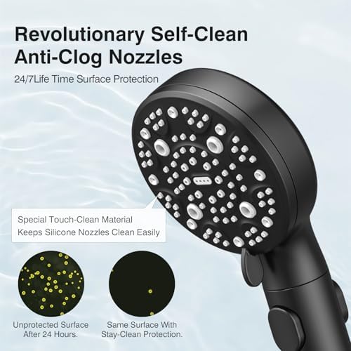 RV Shower Head with Hose, High Pressure 9 Mode Black Shower Head with On/Off Switch, Filtered Black Shower Head, Shower Head for RV/Campers, Travel Trailer, Motorhome for Water Saving（Black） - Image 5