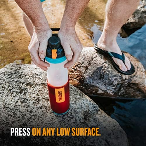 GRAYL GeoPress 24 oz Water Purifier & Water Filter Bottle, Wanderer Red - Image 5