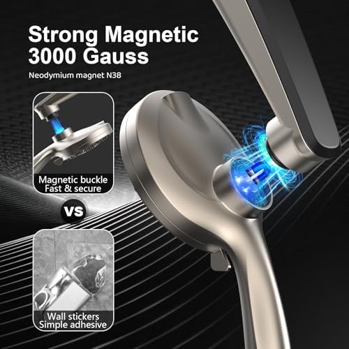 12-Inch High Pressure Rain Shower Head with Handheld Spray Combo, Magnetic - Image 2