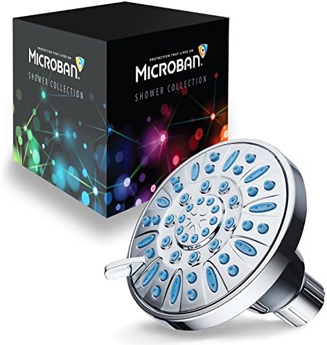 AquaDance Anti-Clog High-Pressure 6-setting Shower Head with Nozzle Protection from Growth of Grime for Stronger Shower! (Chrome/Wave Blue Jets) - Image 2