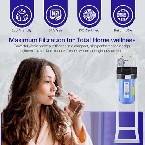 Crystal Quest Compact Whole House Water Filter, Smart Series (3-6 GPM | 1-2 People) - with Stand - Image 3