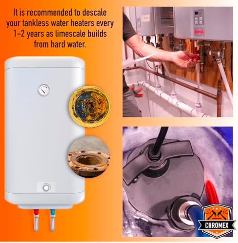 Chromex NSF Certified Tankless Water Heater Descaling Solution | Highly Effective Descaler Restores Heating Efficiency, 6 Quart, 32 fl oz (6) - Image 6
