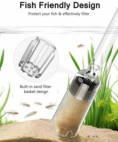 AQQA Aquarium Gravel Cleaner, 4-in-1 Upgrade Suction Power Manual Fish Tank Gravel Vacuum Cleaner Tools for Aquarium Water Changer with Water Flow Adjustment Use for Fish Tank Cleaning Gravel Sand - Image 5