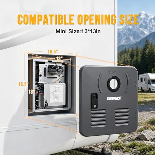 18 x 18 Inch RV Tankless Water Heater Door Kit, Dark Gray Water Heater Access Door for RV Water Heaters, Galvanized Steel, Door Only - Image 3
