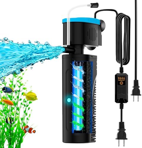 U - V Aquarium Filter for Green Water Cleaning with Aeration/Rainfall Modes by Vcraze