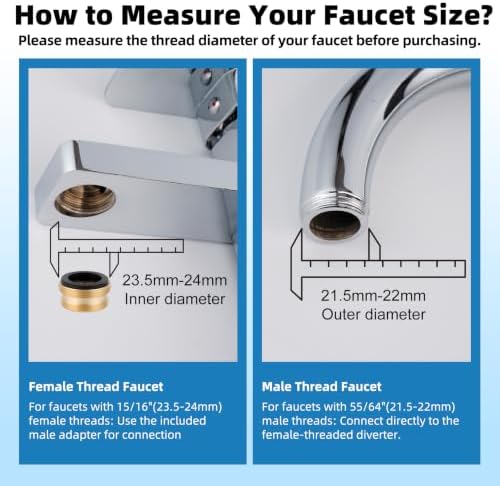 Hibbent Sink Faucet Hose Sprayer Attachment with 10 Adapters - Dual Function Handheld Bidet, Rinser & Shower Head - for Feminine Hygiene, Baby Diaper Cleaning & Pet Bathing - Image 6
