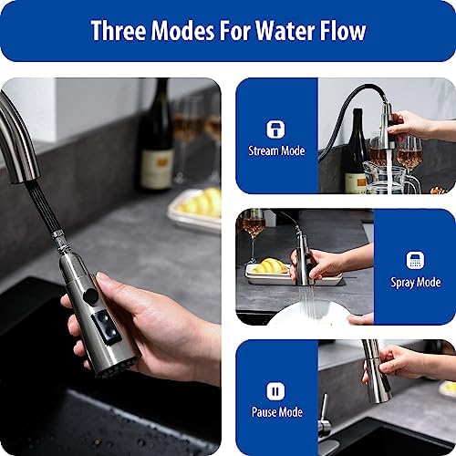 WEWE Touchless Kitchen Faucet, Brushed Nickel, Pull-Down, Single Handle - Image 4