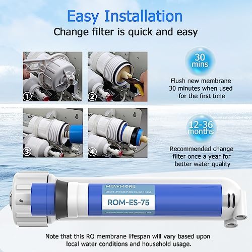 75 GPD RO Membrane Filter with Housing, Replacement Reverse Osmosis - Image 7