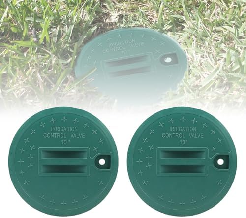 Sprinkler Valve Box Cover Automatic Irrigation System Replacement Protective Cap for Outdoor Underground Watering, 10" OD, 2 Pcs (Round 10") by FCOUIID