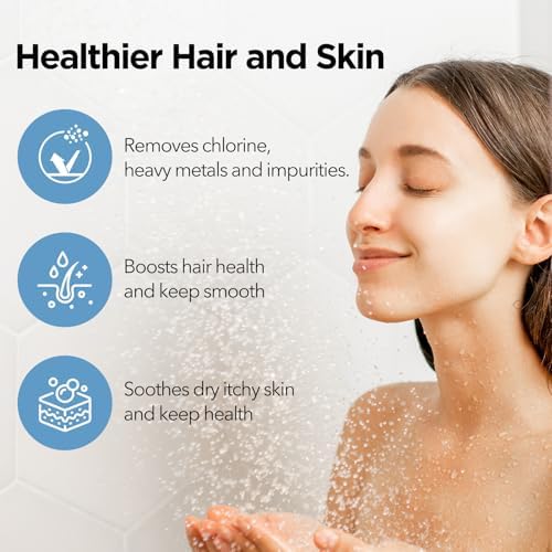 NSF Certified Filtered Shower Head - 5 Settings High Pressure Rain Shower Head with Filter for Hard Water Softener - Easy Install & Replace - Bathroom Showerhead to Remove Chlorine & Heavy Metals - Image 5