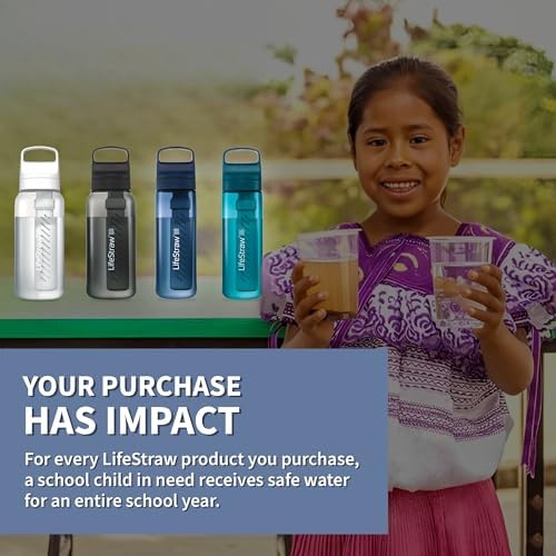 LifeStraw Go Series BPA-Free Water Filter Bottle, 1 L, Clear - Image 2