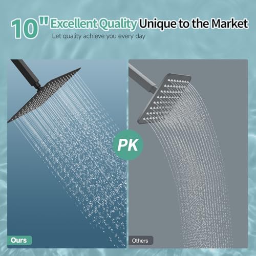 SR SUN RISE 10 Inch Rain Shower Head Matte Black 304 Stailess Steel High Pressure Rainfall Showerhead - Image 2