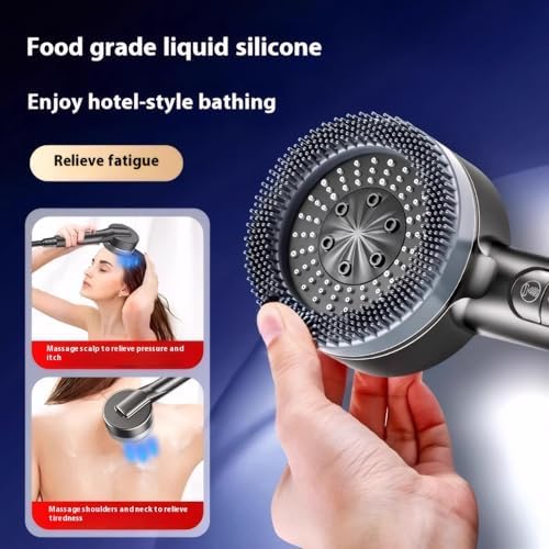 Filtered Shower Head with Handheld, High Pressure Shower Heads - 4 Spray Modes, Power Wash for Pets Bath, ON/OFF Switch & Water Saving Design (Deep Gray) - Image 5