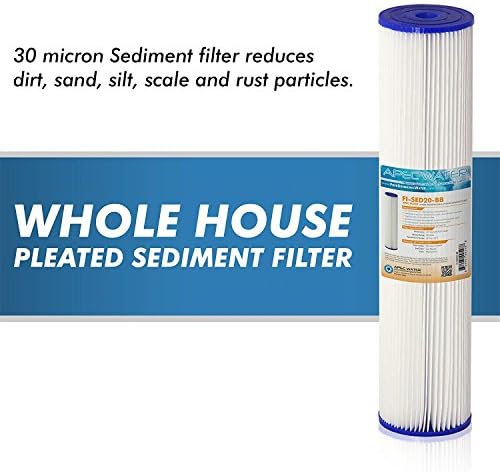 APEC Water Whole House Reusable Pleated Sediment Filter, 20" x 4.5" - Image 4