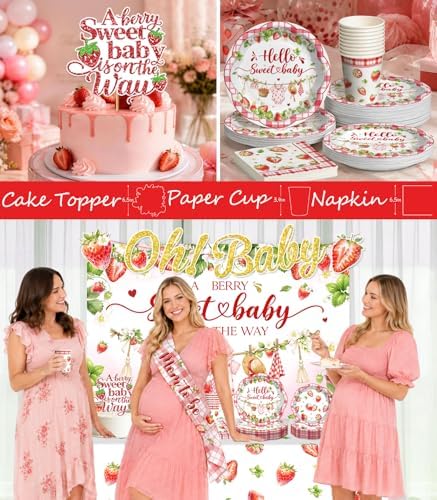 293Pcs Berry Sweet Baby Shower Decorations, All-in-One Set for 25 Guests - Image 5