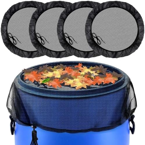 4Pcs Rain Barrel Mesh Cover with Drawstring, Rain Barrel Net by CLESDF