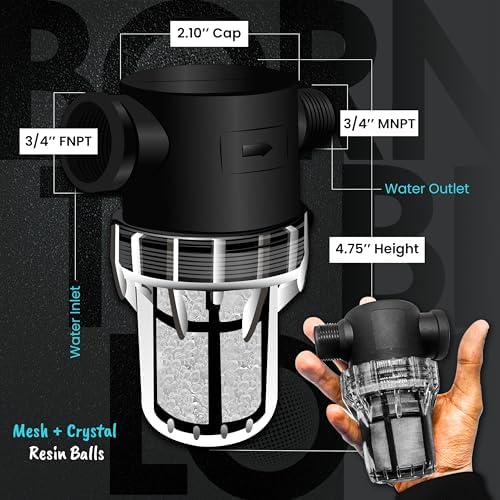 Inline Water Filter – 1/2" FNPT to MNPT, Fine Mesh Sediment Filter with Crystal Resin Balls for Whole House, Under Sink, Shower, Washing Machine, Garden Hose, Tap – Reusable Pre-Filter Strainer - Image 5