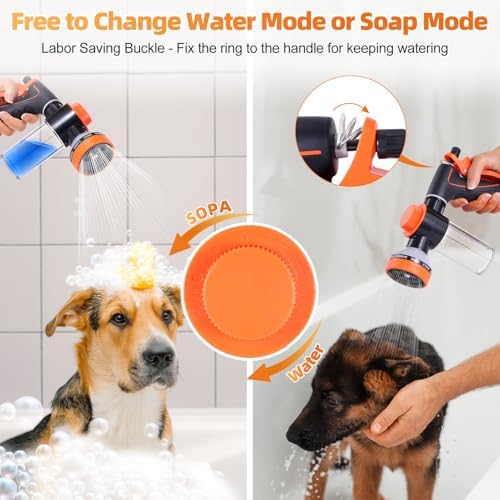 Dog Washing Hose Attachment with 6.6 Ft Long Shower Hose & Metal Diverter - Image 4
