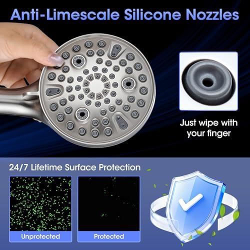 Shower Head with Handheld, High Pressure 10 Spray Modes, Brushed Nickel - Image 5