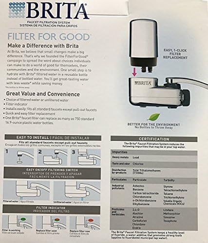 BRITA Chrome Faucet Mount Filtration System, Includes 1 System and 2 Filters. - Image 2