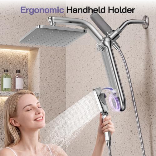 HOPOPRO High Pressure Filtered Shower Head with Handheld Combo, Chrome - Image 6