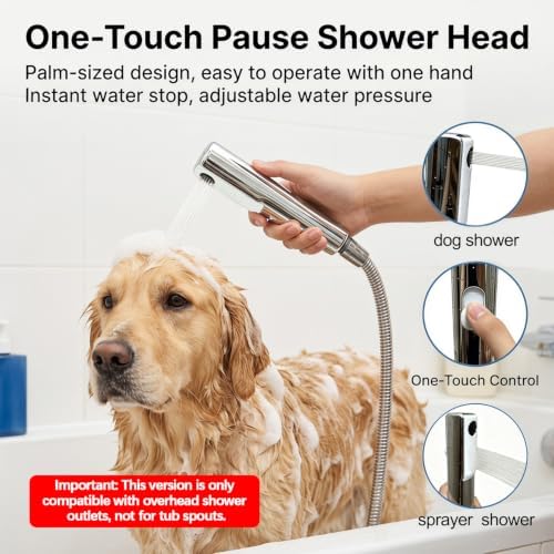 Dog Shower Attachment Kit, 8FT Hose, Handheld Sprayer & Diverter for Dogs - Image 3