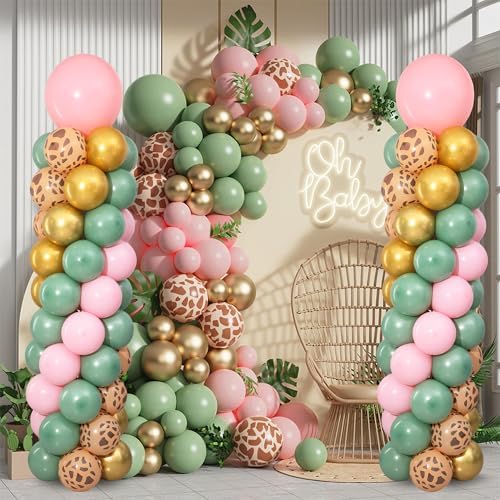 Pink and Green Gold Balloon Column Stand Kit Set of 2 for Floor - Image 2