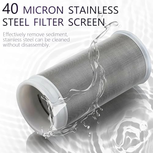 40 Micron Washing Machine Water Filter - Fits 1/2" NPT & 3/4" GHT - Protects Heaters/Showers & Appliances (aurichalceous) - Image 3