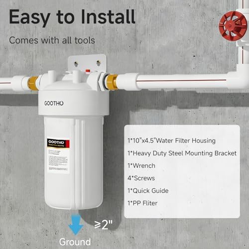 Whole House Water Filter Housing with 10"x4.5" PP Sediment Filters - Image 6