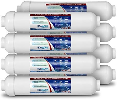 T33 Inline Coconut Grade Activated Carbon Pre/Post Membrane Filter for Taste and Odor Reduction WELL-MATCHED with AICRO, K2533JJ, FT15, IC-100A (Set of 8) by Ronaqua