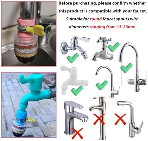 3 Pcs Faucet Water Filter,6 Layer Cartridge Activated Carbon Filters Water Filter Faucet Replacements for Sink Applicable 1/2inch - 3/4inch Faucet(Random) - Image 5