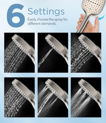 MakeFit Filtered Shower Head with Handheld, 7 Modes High Pressure Handheld Showerhead with Filters, Detachable Shower Heads Water Softener Filters Beads for Hard Water - Remove Chlorine & Heavy Metals - Image 5