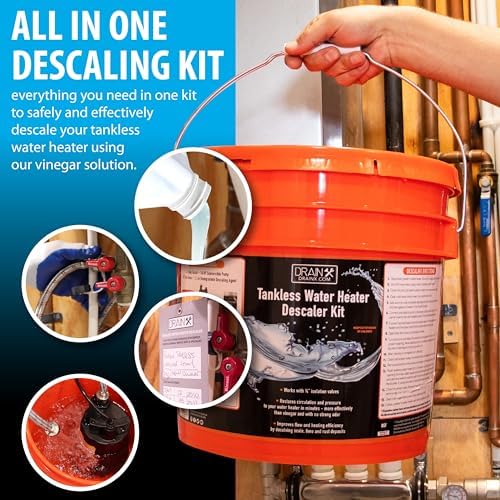 DrainX Tankless Water Heater Flushing Kit with Gallon Concentrated Vinegar, Dilutes to 4 Gallons, Heavy Duty 1/6HP Extra Strength Pump and Hoses. - Image 3