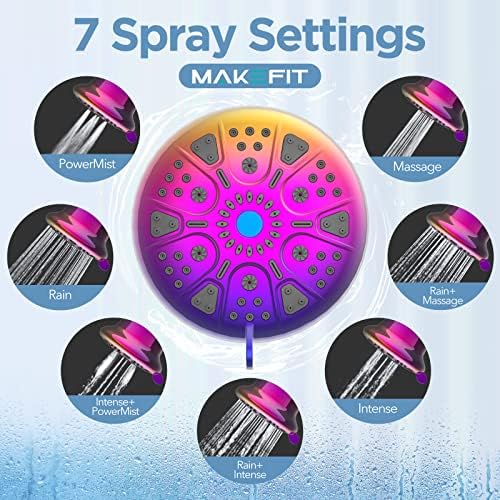 MakeFit Filtered Shower Head - High Pressure Shower Head with Filter for Hard Water Softener - 7 Settings Bathroom Rain Showerhead to Remove Chlorine and Heavy Metals (Radiant Rainbow) - Image 4